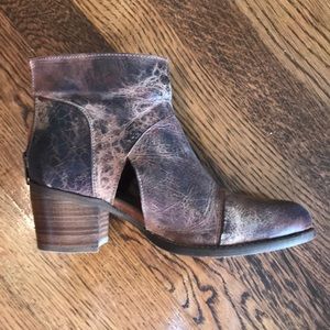 Diba True Brown Distressed Booties